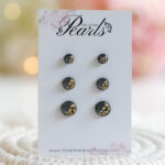 Mini sivo zlati uhani - slika 3