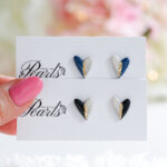 Mini dvobarvni uhani Srčki