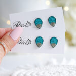 Neviseči uhani Soča kapljice turkizne - slika 2