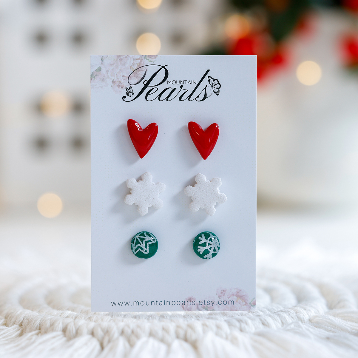 MINI BOŽIČNI UHANI SET (2) Set uhanov Božič - slika 1
