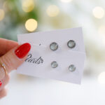 Moški uhani okrogli sivi - slika 2