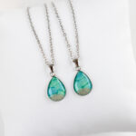 Ogrlica Soča – zeleno modra, kapljica – S - slika 3