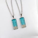 Ogrlica Soča – turkizna, pravokotna – M - slika 2