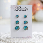 Uhani Soča okrogli - modro zeleni