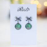 Praznični uhani Soča zeleni okrogli - slika 2