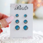 Uhani Soča okrogli - modri - slika 2