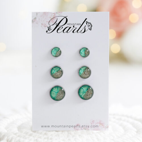 Uhani Soča okrogli - zeleni