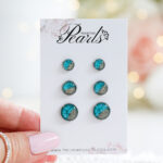 Uhani Soča okrogli – turkizni