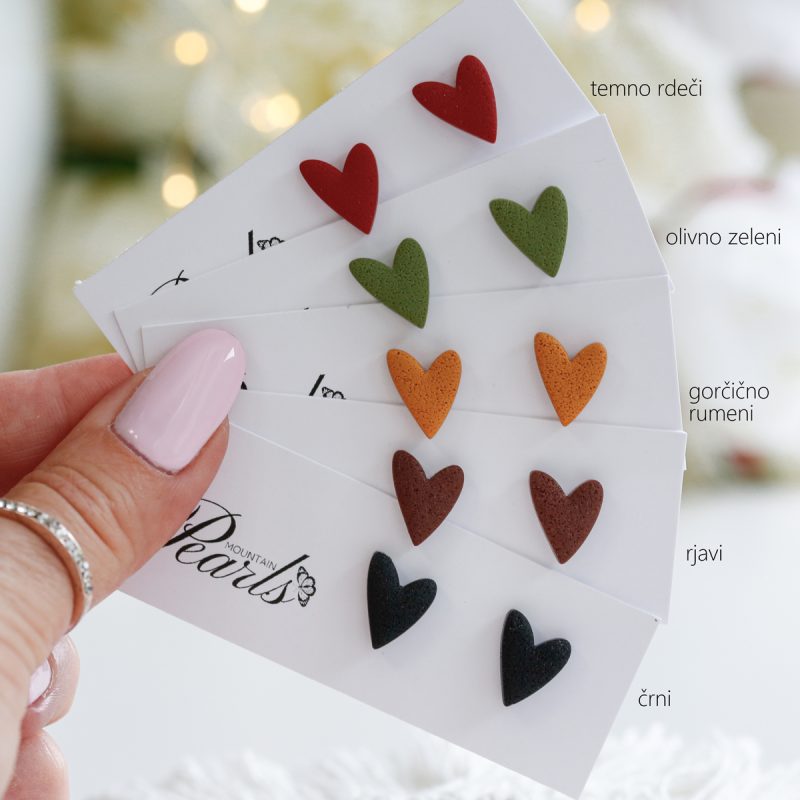 Uhani srčki mat - slika 3