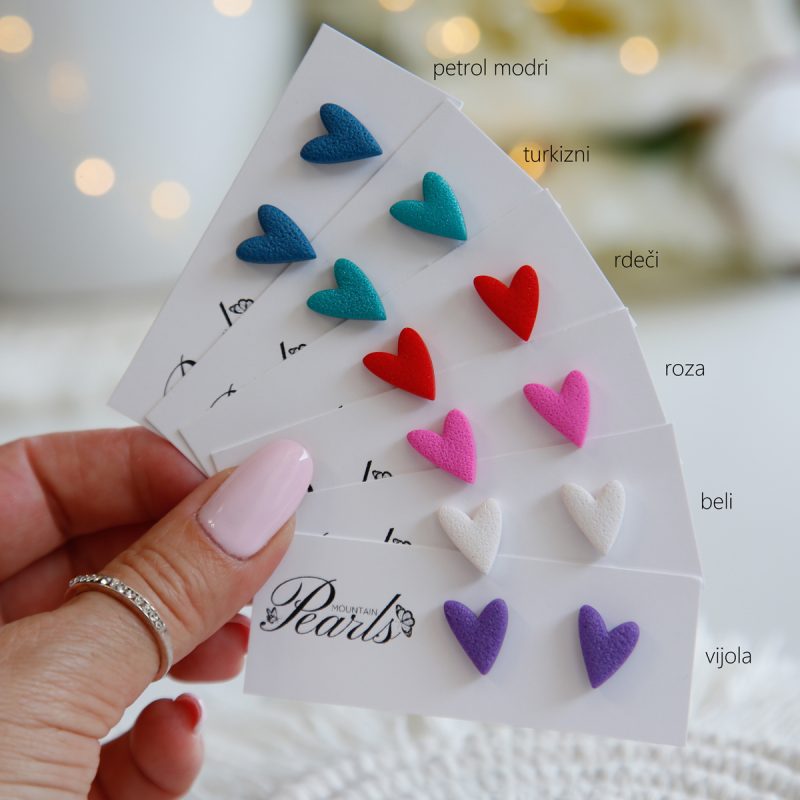 Uhani srčki mat - slika 2