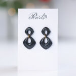 Viseči antracitni uhani elegantne oblike