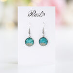 Viseči uhani Soča okrogli turkizni