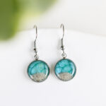 Viseči uhani Soča okrogli turkizni