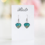Viseči uhani Soča srček turkizne barve