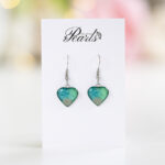 Viseči uhani Soča, ročno izdelani zeleno turkizni.