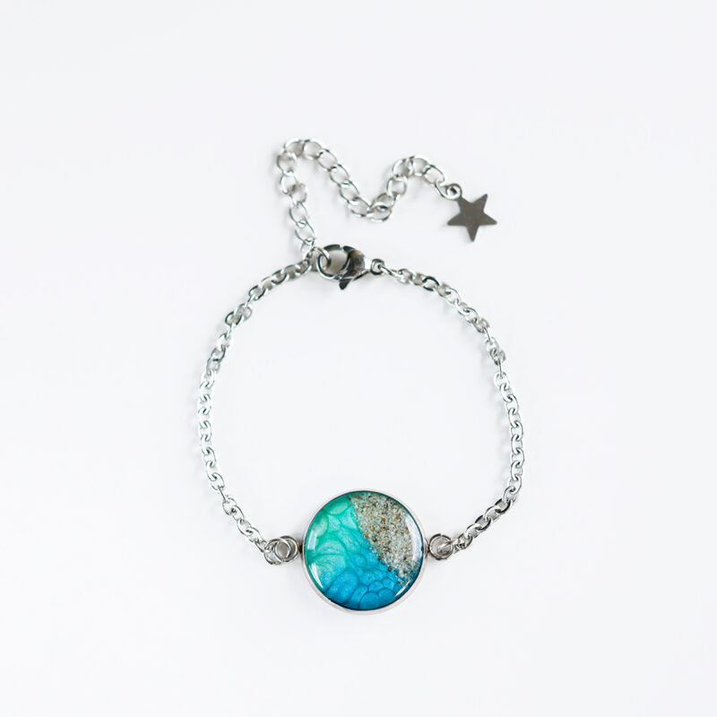 Zapestnica Soča – modro zelena – okrogla M - slika 2